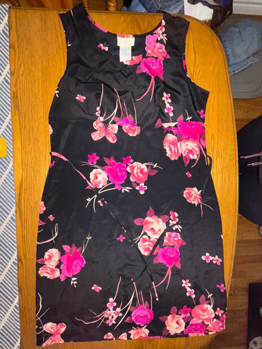 Premise Black Dress with Pink Floral Print